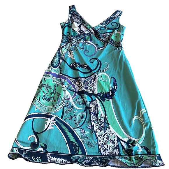 Elie Tahari Silk Paisley Midi Dress Women's Sz 2 Designer‎ Chic - Picture 1 of 12